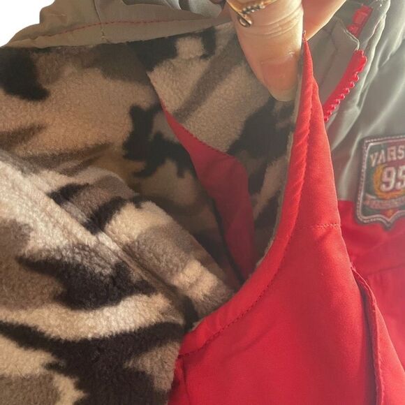 WonderKids layered coat vest zip in NEW 3T NWT grey camo fleece - Picture 6 of 14